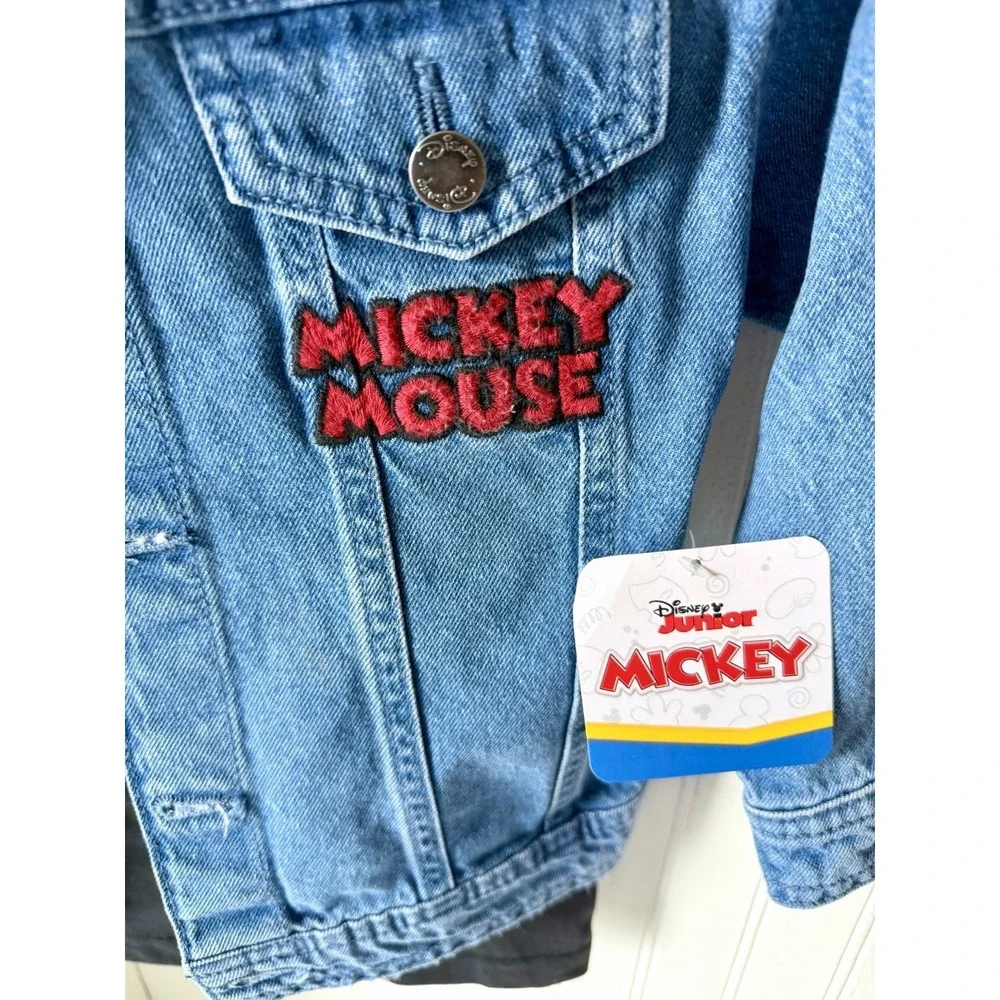 NWT Disney Junior Mickey Mouse Denim Jean Jacket Toddler 3T